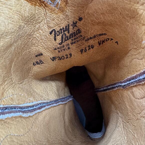 Tony Lama black and red western cowgirl boots - Picture 4 of 6